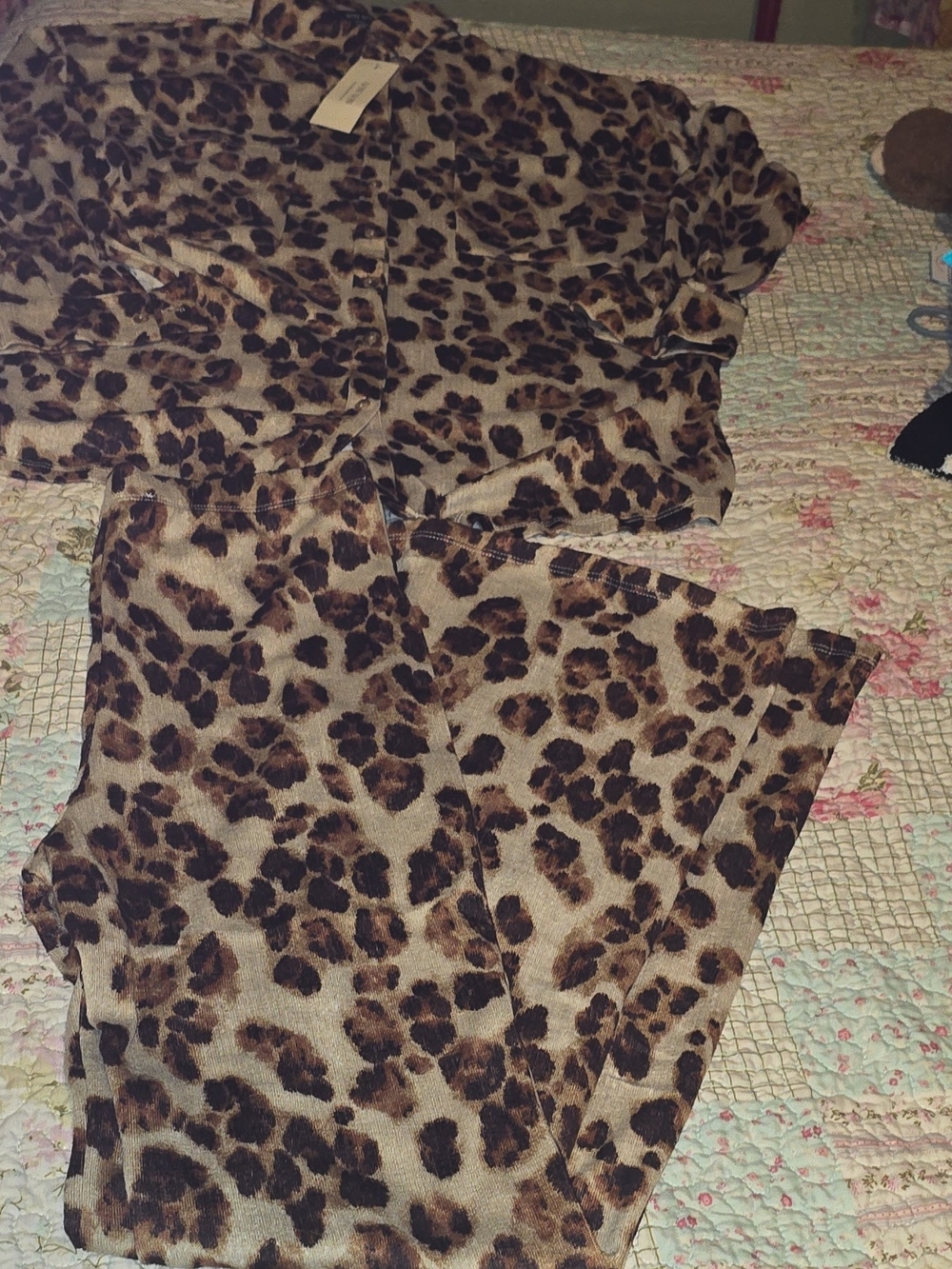 WinWin Leopard Print Button-Up Shirt - Brown & Black
